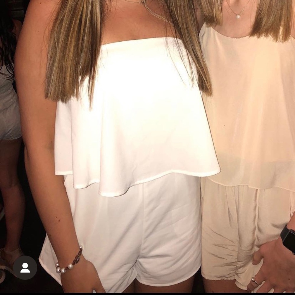 white strapless romper!